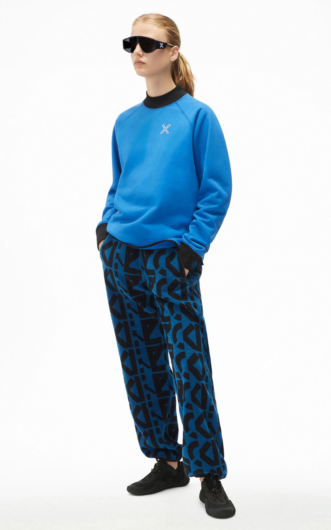 Kenzo Sport Little X Sweatshirt Bayan Mavi | 1752-PKANX